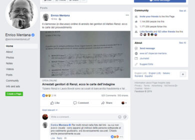 Genitori Renzi, Open di Mentana pubblica dati sensibili (e poi li rimuove)