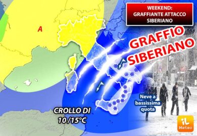 Previsioni meteo gelo, attacco siberiano all’Italia