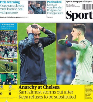 Chelsea, Kepa si scusa con Sarri: “Malinteso”. Times: “Ammutinamento finale” Chelsea, Kepa si scusa con Sarri: “Malinteso”. Times: “Ammutinamento finale”