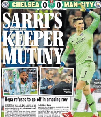 Chelsea, Kepa si scusa con Sarri: “Malinteso”. Times: “Ammutinamento finale” Chelsea, Kepa si scusa con Sarri: “Malinteso”. Times: “Ammutinamento finale”