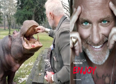 Gianluca Vacchi ha un ippopotamo in giardino: i carabinieri aprono un’indagine