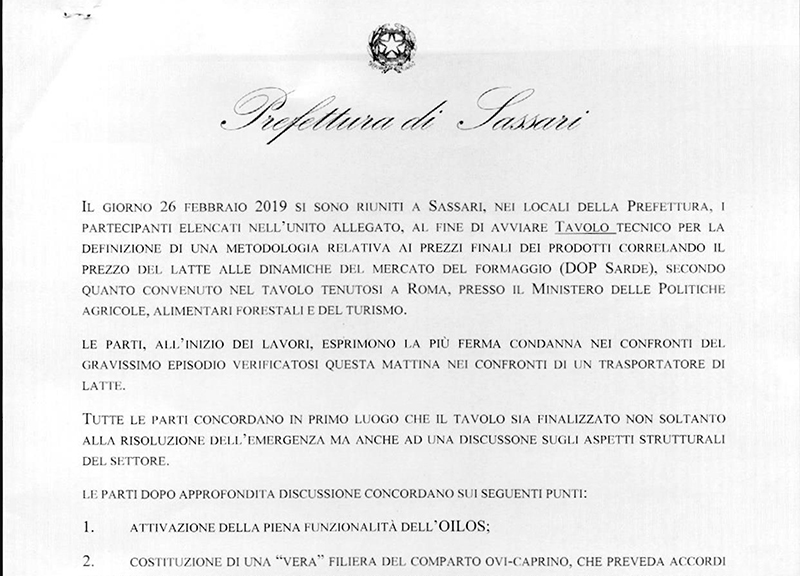 Galleria foto 'Primo accordo sul latte sardo. In esclusiva il verbale dell’intesa' - foto 1