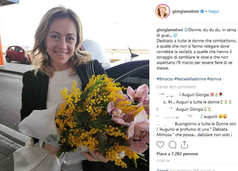 8 marzo, festa della donna social. Meloni: “Donne, du du du”. E Ferragni… 8 marzo, festa della donna social. Meloni: “Donne, du du du”. E Ferragni…