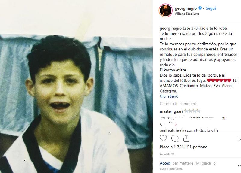 Cristiano Ronaldo traina la Juventus, Georgina su Instagram: “Il karma esiste” Cristiano Ronaldo traina la Juventus, Georgina su Instagram: “Il karma esiste”