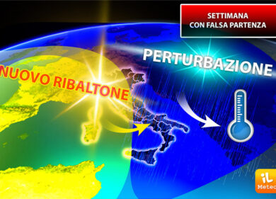 Meteo: vento forte fino a giovedì, maltempo al centro e al sud