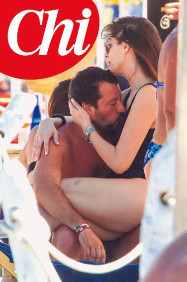 Matteo Salvini con la nuova fidanzata Francesca, figlia di Denis Verdini. FOTO