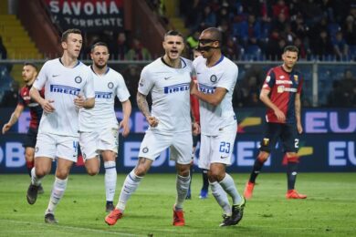 Inter, Icardi esulta dopo gol, assist e vittoria col Genoa: “Forza Inter”