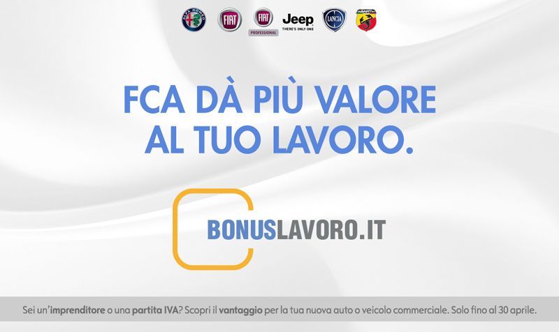 Bonus Lavoro la nuova proposta FCA per il mondo delle imprese Bonus Lavoro la nuova proposta FCA per il mondo delle imprese