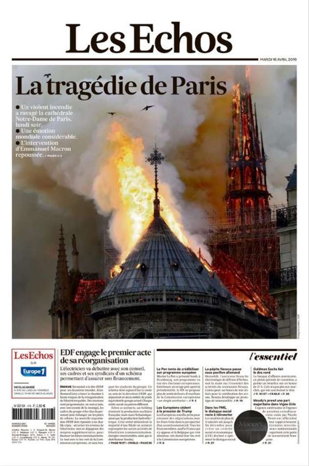 Notre Dame, la tragedia raccontata da quotidiani italiani e giornali dal mondo