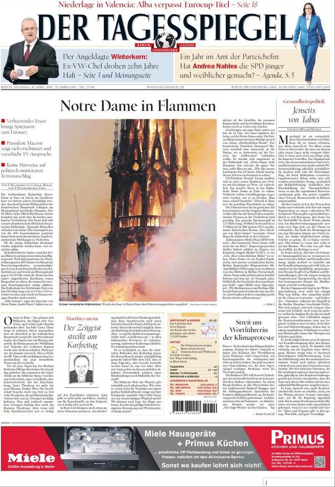 Notre Dame, la tragedia raccontata da quotidiani italiani e giornali dal mondo