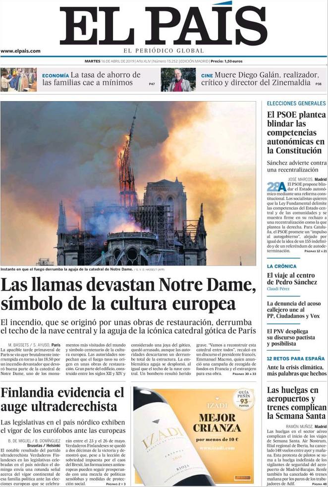 Notre Dame, la tragedia raccontata da quotidiani italiani e giornali dal mondo