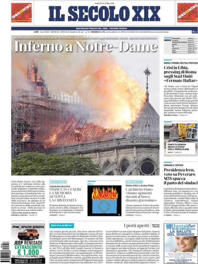 Notre Dame, la tragedia raccontata da quotidiani italiani e giornali dal mondo
