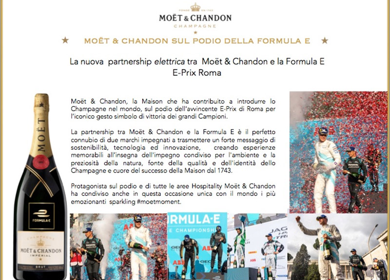Moët & Chandon sul podio della Formula E – E-Prix Roma Moët & Chandon sul podio della Formula E – E-Prix Roma