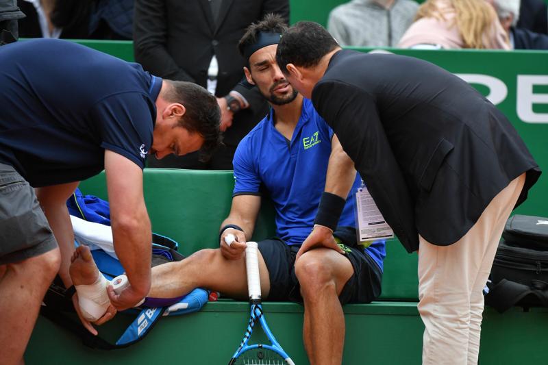 Fognini, infortunio alla coscia più grave del previsto Fognini, infortunio alla coscia più grave del previsto