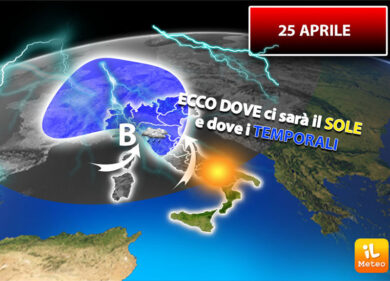 Meteo: temporali, grandine e gran caldo, pazzo 25 aprile