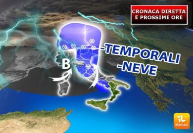 Meteo, ciclone invernale sulla Penisola. Primo maggio con temporali