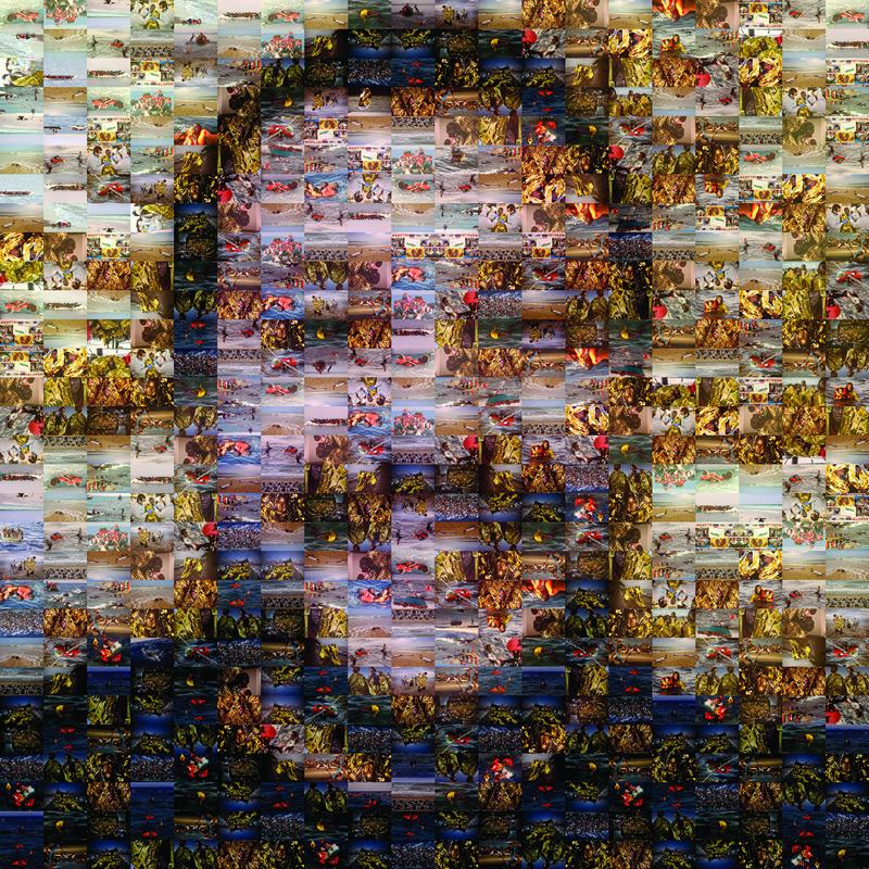 Pisa, studenti riproducono il volto di Salvini con 400 foto di migranti Pisa, studenti riproducono il volto di Salvini con 400 foto di migranti