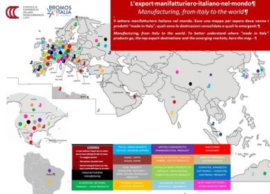 L’export manifatturiero dell’Italia nel mondo vale 444 miliardi: la mappa