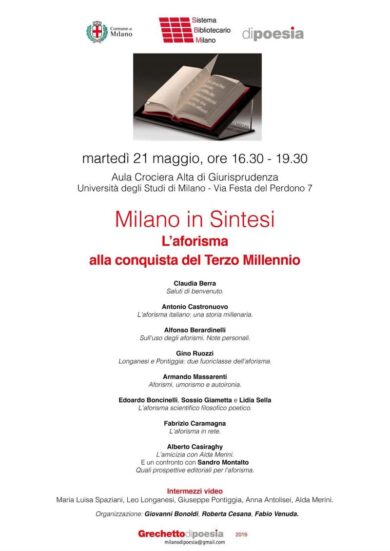 L’aforisma alla conquista del Terzo Millennio. Convegno all’Università Statale