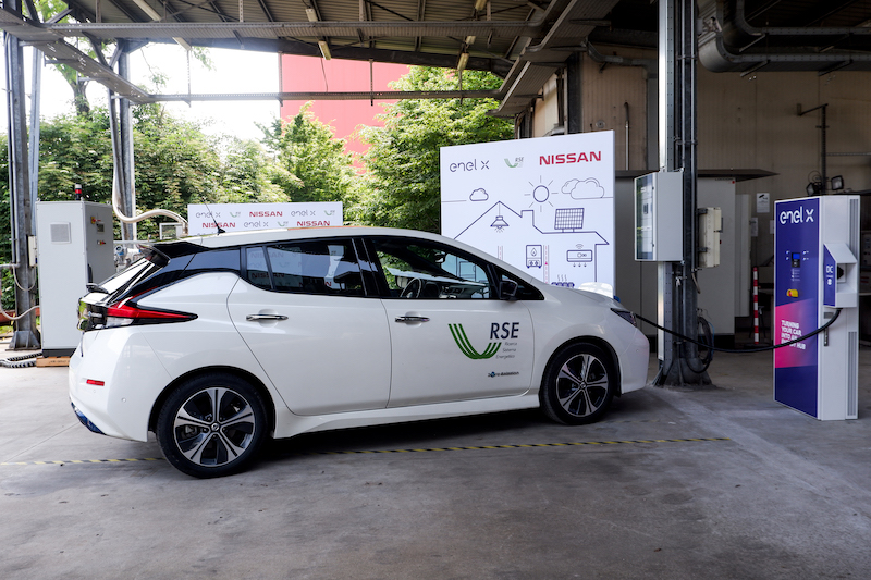 Enel X,Nissan e RSE avviano la prima sperimentazione Vehicle to Grid