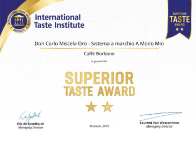 Caffè Borbone si aggiudica le due stelle dell’International Taste Institute