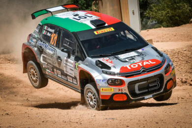 Rally di Sardegna la Citroën C3 R5 di Rossetti- Mori conclude al secondo posto