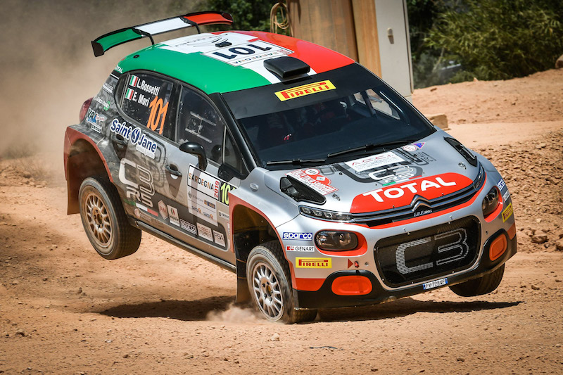 Rally di Sardegna la Citroën C3 R5 di Rossetti- Mori conclude al secondo posto Rally di Sardegna la Citroën C3 R5 di Rossetti- Mori conclude al secondo posto