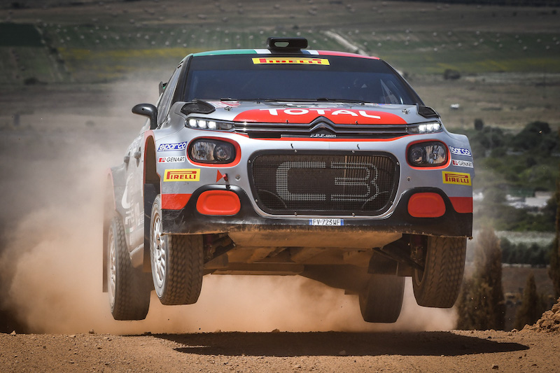 Rally di Sardegna la Citroën C3 R5 di Rossetti- Mori conclude al secondo posto Rally di Sardegna la Citroën C3 R5 di Rossetti- Mori conclude al secondo posto