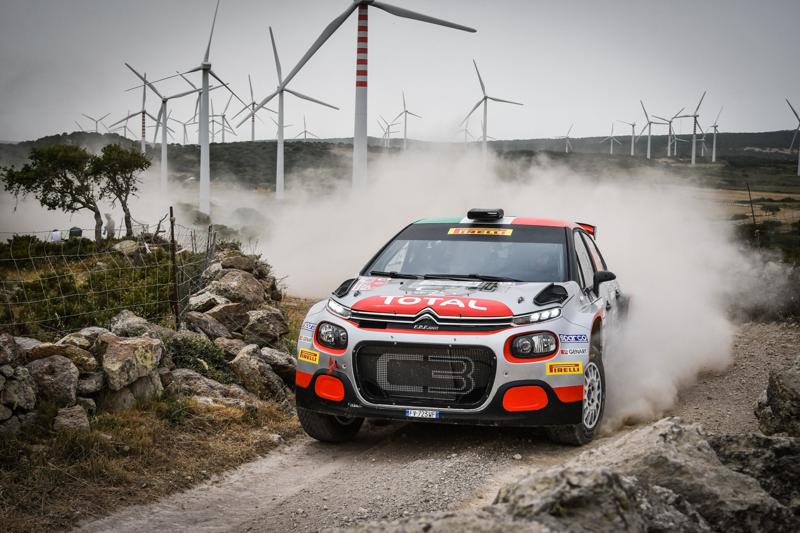 CIR, Rally Sardegna-  La Citroen C3 di Rossetti – Mori chiude sul podio