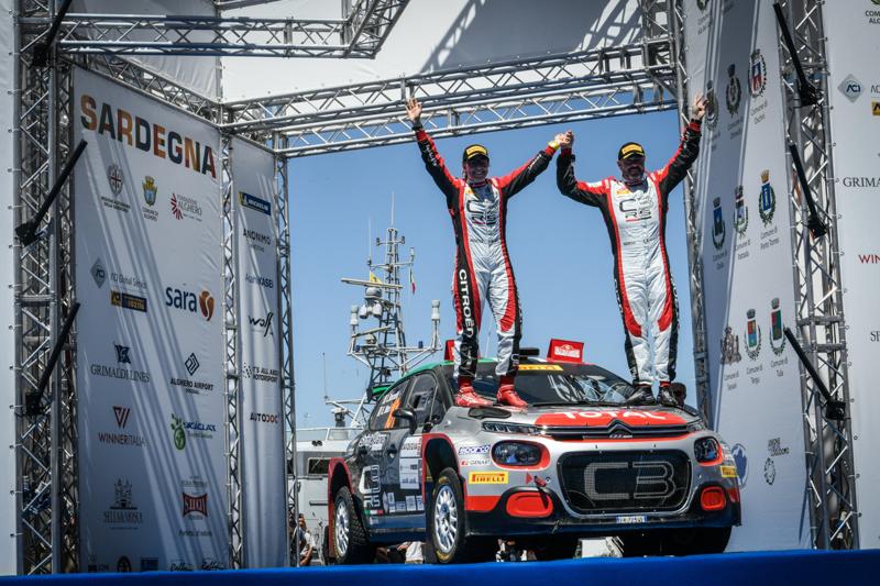 CIR, Rally Sardegna-  La Citroen C3 di Rossetti – Mori chiude sul podio