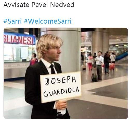 JUVENTUS-SARRI, l’ironia dei social: da Guardiola a Napoli ‘tradita’ JUVENTUS-SARRI, l’ironia dei social: da Guardiola a Napoli ‘tradita’