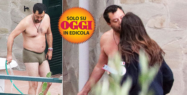 Matteo Salvini giardiniere in mutande. Poi arriva Francesca Verdini e… FOTO