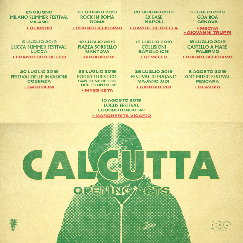 Calcutta, annunciati gli ospiti che apriranno le date del tour Calcutta, annunciati gli ospiti che apriranno le date del tour