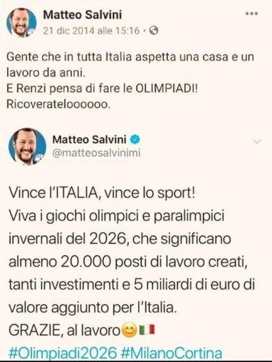 Olimpiadi ’26: M5S Lombardia esulta per la ‘vittoria’ e poi cancella il post
