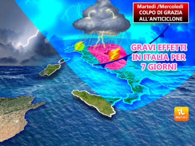 Meteo, 48 ore di allerta maltempo su sette regioni