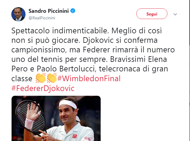 Wimbledon: da Fiorello a Salvini, Gentiloni e Renzi, entusiasmo social. FOTO Wimbledon: da Fiorello a Salvini, Gentiloni e Renzi, entusiasmo social. FOTO
