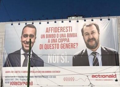 ActionAid: campagna adozioni con foto ‘coppia’ Salvini-Di Maio