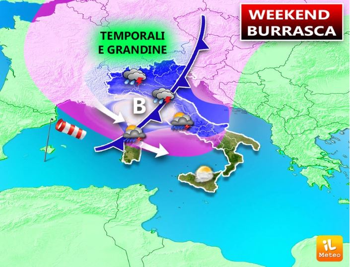 Previsioni meteo weekend: temporali,ciclone e tracollo termico fino a 15 gradi Previsioni meteo weekend: temporali,ciclone e tracollo termico fino a 15 gradi