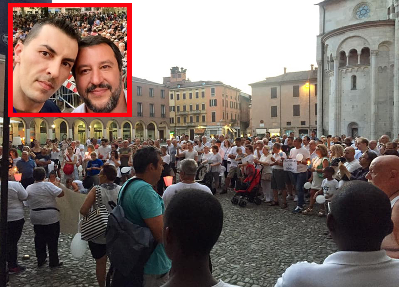 Galleria foto 'Modena: fiaccolata per i bimbi di Bibbiano. In otto aggrediscono manifestante' - foto 1