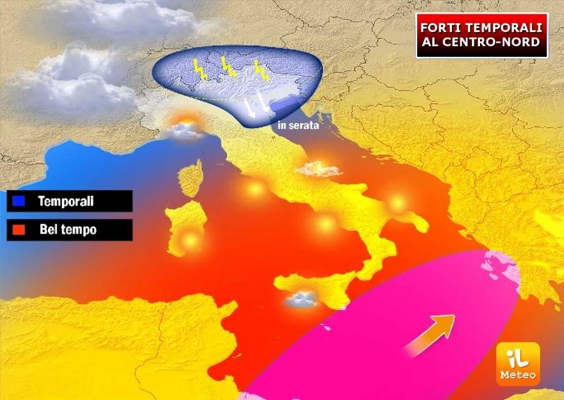 Meteo, imminenti forti temporali al centro-nord. Migliora a Ferragosto Meteo, imminenti forti temporali al centro-nord. Migliora a Ferragosto