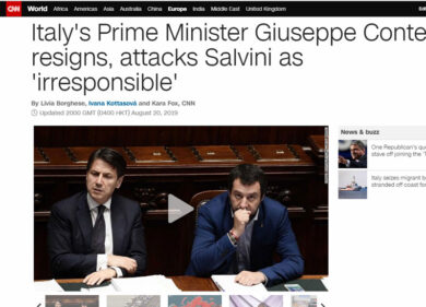 Crisi, la fine del governo Lega M5s vista dai giornali di tutto il mondo