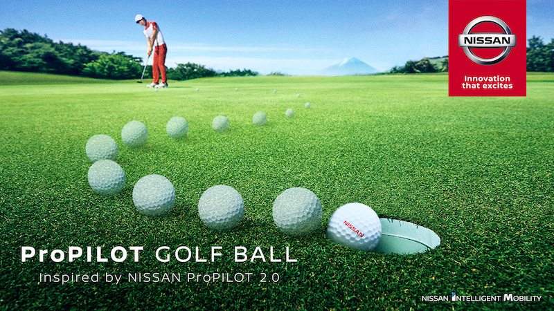 Nissan presenta la pallina da golf ProPILOT che vanno in buca da sole Nissan presenta la pallina da golf ProPILOT che vanno in buca da sole