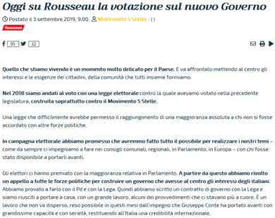 Governo, i 26 punti della bozza M5S-Pd: Iva, autostrade, salario minimo…
