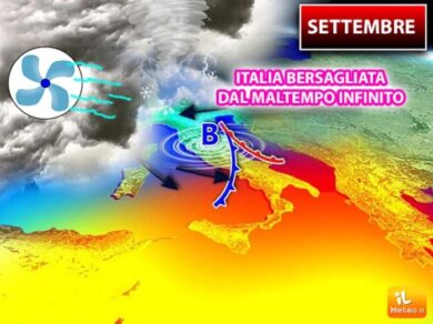 Meteo weekend, settembre inedito: 25% in più di piogge e 2°C sotto la media