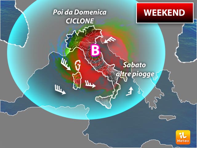 Meteo weekend, in arrivo un ciclone carico di maltempo Meteo weekend, in arrivo un ciclone carico di maltempo
