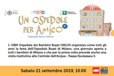MM SpA: L’OBM Ospedale dei Bambini Buzzi ONLUS alla Centrale dell’ Acqua