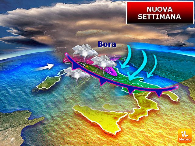 Meteo: settimana con irruzione di bora, temporali e crollo termico Meteo: settimana con irruzione di bora, temporali e crollo termico