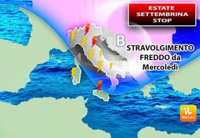 Previsioni meteo: brusco stop all’estate di settembre, crollo termico