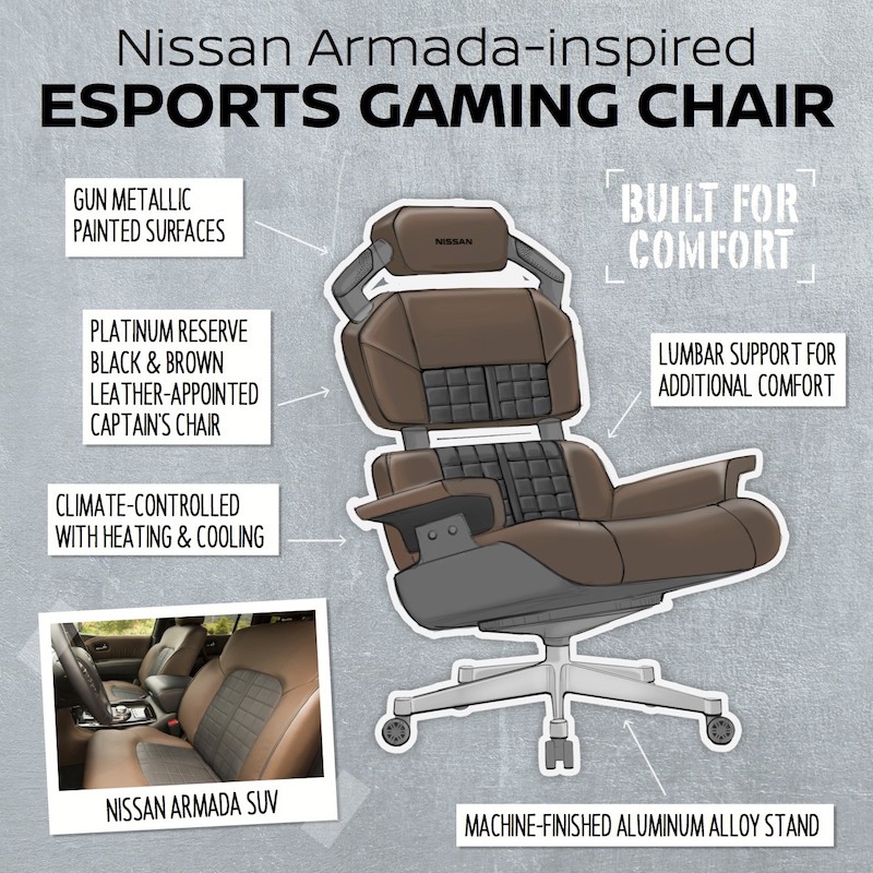Nissan presenta   concept di sedia da esports e gaming