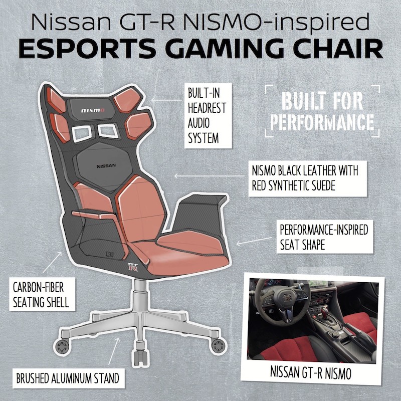 Nissan presenta   concept di sedia da esports e gaming